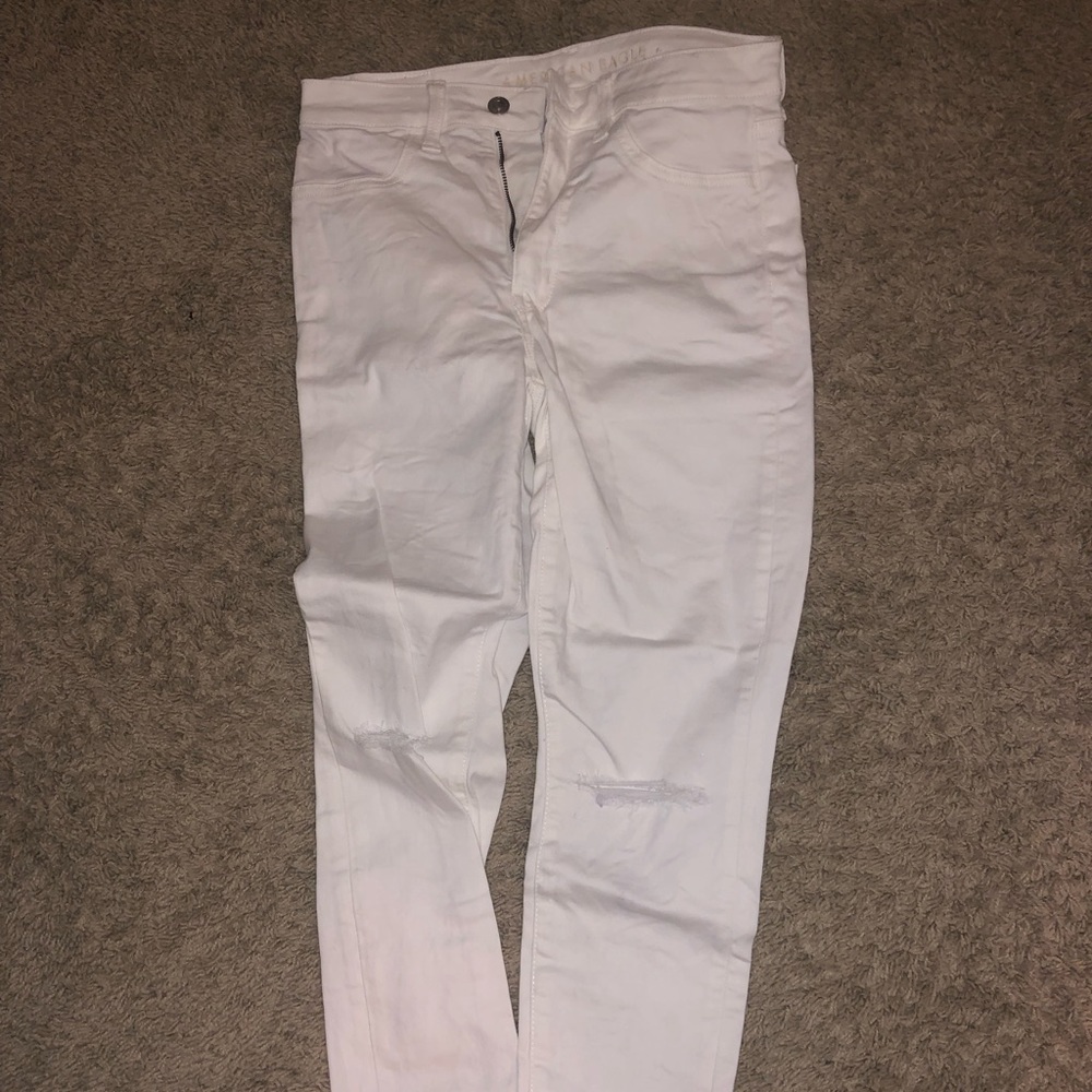 American Eagle super stretch White Jeans